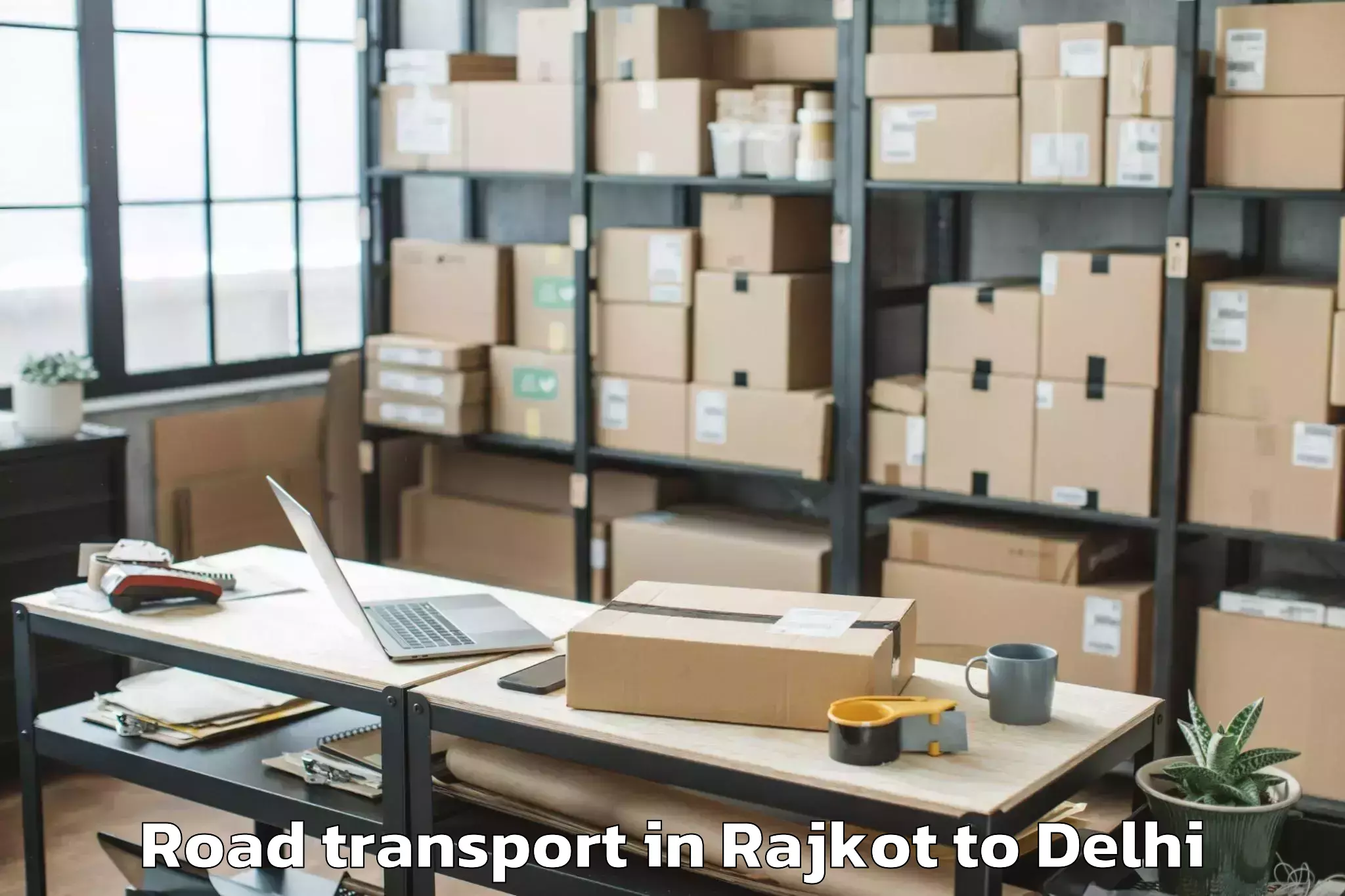 Reliable Rajkot to Sansad Marg Road Transport